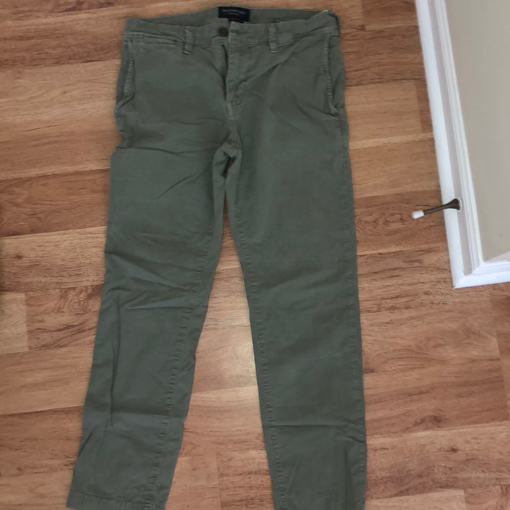 American Eagle green chinos